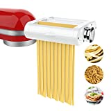 Antree Pasta Maker Attachment 3 in 1 Set for KitchenAid Stand Mixers Included Pasta Sheet Roller, Spaghetti Cutter, Fettuccine Cutter Maker Accessories and Cleaning Brush
