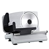 ZENY Professional Stainless Steel Electric Meat Slicer Food & Vegetable Cutter with Removable 7.5' Blade - Adjustable Knob for Thickness - Anti Slip Rubber Feet - Sliver (7.5')