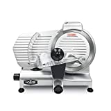KWS Commercial 320W Electric Meat Slicer 10' Frozen Meat Deli Slicer Coffee Shop/restaurant and Home Use Low Noises [ ETL, NSF Certified ] (Stainless Steel Blade - Silver)
