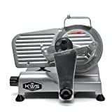 KWS Premium MS-6SS 200w Electric Meat Slicer 6-Inch Stainless Steel Blade, Frozen Meat/ Deli Meat/ Cheese/ Food Slicer Low Noises Commercial and Home Use