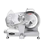 KWS MS-10ES All Metal 320W Electric Meat Slicer 10-Inch with 304 Stainless Steel Blade & Extended Back Space, Frozen Meat/Cheese/Food Slicer Low Noise Commercial and Home Use [ ETL, NSF Certified ]