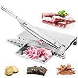 BAOSHISHAN Meat Slicer Manual Ribs Meat Chopper Bone Cutter for Fish Chicken Beef Frozen Meat Vegetables Deli Food Slicer Slicing Machine Home and Commercial Use