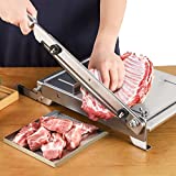 CGOLDENWALL Manual Bone Meat Slicer Chopper Ribs Cutter 2 Blades 13.5In Stainless Steel Beef Mutton Household Vegetable Food Slicer Slicing Machine for Whole Chicken Rib Spine