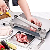 Moongiantgo Manual Frozen Meat Slicer Bone Cutter Ribs Chicken Cutter Stainless Steel Cutting Machine for Lamb Chops Pork Beef Fish Vegetable Meat Chopper (KD0265)