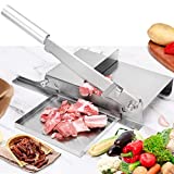 Moongiantgo Manual Meat Cutter Biltong Slicer Rib Chicken Cutting Machine Chinese Medicine Beef Jerky Slicer Stainless Steel Hand Herbal Shaver for Fruit Vegetables Salami Ham (KD0270)