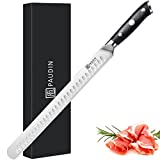 PAUDIN 12 Inch Carving Knife, Premium Slicing Knife with Granton Blade for Cutting Smoked Brisket, BBQ Meat, Turkey - Ergonomic G10 Handle