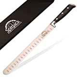 SpitJack Brisket Knife for Meat Carving and Slicing - Stainless Steel, Granton Edge, 11 Inch Blade, BBQ Competition-Chef Series