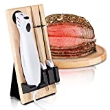 NutriChef PKELKN16 Portable Electrical Food Cutter Knife Set with Bread and Carving Blades, Wood Stand, One Size, White (Pack of 4)