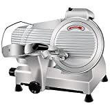 SUPER DEAL PRO Commercial Stainless Steel Semi-Auto Meat Slicer, Cheese Food Electric Deli Slicer Veggies Cutter