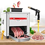 NEWTRY 3.5mm Commercial Meat Cutter Machine, Meat Cutting Slicer, Electric Shredder, 850W 330LBS/H, Stainless Steel, for Pork Beef Chicken Breast (with a 3.5mm blade)