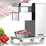 NEWTRY Commercial Meat Cutter Machine with 2 Blades, Heavy Duty, 1,100 lbs/h, NT-E Meat Cutting Machine for Restaurant Meat Slicer Strips Cubes Minces 110V US (3mm and 5mm blade)