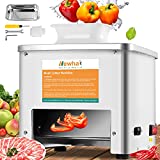 Newhai Upgraded Meat Cutter Machine, Commercial 5mm Electric Meat Slicer Shredded Cutting Machine, Stainless Steel 350lb/h, for Slices Strips Cubes (Meat thickness: 5mm)