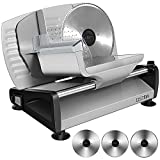 Meat Slicer Electric Deli Food Slicer with 3 Kinds of Removable 7.5’’ Stainless Steel Blade, Adjustable Thickness Meat Slicer for Home Use, Child Lock Protection, Easy to Clean