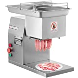BestEquip Commercial Meat Cutter Machine 1100 LB/H 3mm Stainless Steel with Pulley 600W Electric Food Cutting Slicer for Kitchen Restaurant Supermarket Market