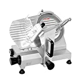 Zica 10' Chrome-plated Carbon Steel Blade Electric Deli Meat Cheese Food Ham Slicer Commercial and for Home use ZBS-10A