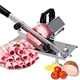 SUPER DEAL Manual Frozen Meat Slicer, Meat Cheese Food Slicer Vegetable Slicing Machine Stainless Steel Meat Cutter Beef Mutton Roll Meat Cleaver for Deli Home Kitchen