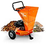 SuperHandy Leaf Mulcher Shredder Green and Waste Management Heavy Duty Gas Powered 3.4HP 1' Inch Cutting Capacity for Leaves Grass and Clippings