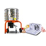 SuperHandy Chicken Plucker De-Feather Poultry 20' Inch Drum and Electric Meat Slicer 6.7' Stainless Steel Blade [Bundle Deal]