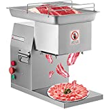 VEVOR Commercial Meat Cutter Machine 1102 LB/H 3mm Stainless Steel with Pulley 800W Electric Food Cutting Slicer for Kitchen Restaurant Supermarket Market
