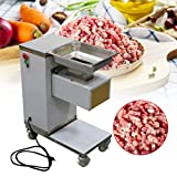 Commercial Meat Cutter Stainless Electric 550W 1100 lbs/Hour for Kitchen Restaurant Supermarket Factory School Butcher Shops Automatic Slice Strip Meat Cutting Machine Ship from US