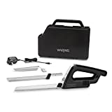 Waring Commercial WEK200 Cordless Rechargeable Electric Knife w/Bread and Carving Blades, Includes Case, 120V, 5-15 Phase Plug