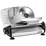 Meat Slicer 200W Electric Deli Food Slicer with Removable 7.5’’ Stainless Steel Blade, Adjustable Thickness Meat Slicer for Home Use, Child Lock Protection, Easy to Clean, Cuts Meat, Bread and Cheese