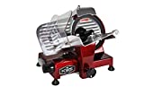 KWS MS-6RT Premium 200w Electric Meat Slicer 6-Inch in Red Teflon Blade, Frozen Meat Deli Meat Cheese Food Slicer Low Noises Commercial and Home Use