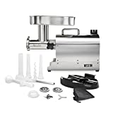 Weston Pro Series Electric Meat Grinder, Commercial Grade, 750 Watts, 1 HP, 9lbs. Per Minute, Stainless Steel (10-1201-W)