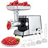 Electric Meat Grinder, Sausage Stuffer Maker, Rated 3.3HP 2500W Max, Heavy Duty 3 in 1 Food Grinders & Meat Mincer, Sausage Stuffer, Kubbe Maker for Home Kitchen Commercial Use (Upgrade MGW-180)