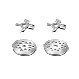Antree Stainless Steel Meat Grinder Plate Discs/Grinding Blades for Stand Mixer and Meat Grinder Attachment, 2 sharp blades and 2 cutting plates ( coarse and fine )