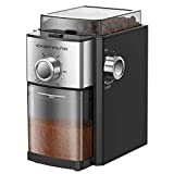 Conical Burr Coffee Grinder, CHEFFANO Electric Coffee Bean Grinder [150W Max] with 8.8oz Large Bean Hopper & 17 Grinding Settings & High Up to 12 Cups Options for Espresso, French, Percolator Maker