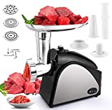 Electric Meat Grinder, 2000W Multifunction Meat Mincer & Sausage Stuffer with 3 Grinding Plates and Sausage Stuffing Tubes for Home Use &Commercial, Meat Slicers ETL Approved