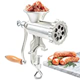 CucinaPro Meat Grinder with Tabletop Clamp & 2 Cutting Disks, Cast Iron Heavy Duty Sausage Maker and Meat Mincer