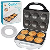 Mini Pie and Quiche Maker- Non-stick Baker Cooks 6 Small Quiches and Pies in Minutes- Dough Cutting Circle for Easy Dough Measurement- Better than Mini Pie Tins or Pans, Great Gift