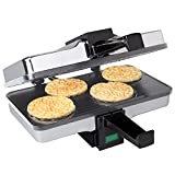 CucinaPro Piccolo Pizzelle Baker, Grey Nonstick Interior, Electric Press Makes 4 Mini Cookies at Once