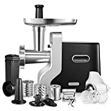 Heavy Duty Electric Meat Grinder, 2500W Max Ultra Powerful, 5 in 1 HOUSNAT Multifunction Food Grinder, Sausage Stuffer, Slicer/Shredder/Grater, Kubbe & Tomato Juicing Kits, Home Kitchen Use