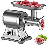 VEVOR Electric Meat Grinder,551 Lbs/Hour 1100W Meat Grinder Machine 225r/min electric meat mincer with 2 Grinding Plates, Sausage Kit Set Meat Grinder Heavy Duty, Home Kitchen & Commercial Use Silver