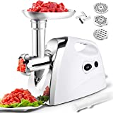 Giantex 2800W Electric Meat Grinder Sausage Stuffer Maker, Stainless Cutting Blade Plates, 3 Sausage and Kubbe Kit, Reverse, for Home Kitchen Commercial Using, 3.8 HP Meat Mincer Sausage Grinder
