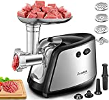 Meat Grinder Electric AAOBOSI 3-IN-1 Sausage Stuffer and Grinder【2200W Max】Heavy Duty Meat Mincer Machine with 3 Sizes Plates, Sausage Tube & Kubbe Kits, Stainless Steel Blade, Dual Safety Switch