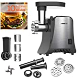 GoWISE USA GW88010 800-Watt Max Grinder & Food 4-in-1 Electric Meat Grinder and Food Processor, Small, Stainless Steel