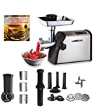 GoWISE USA GW88011 4-in-1 Heavy Duty Electric Meat Grinder and Food Processor, Mid, Stainless Steel/Black