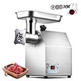 Huanyu Electric Meat Grinder Commercial Meat Mincer Sausage Making Machine Automatic Sausage Stuffer with 2 Heavy Duty Cutting&2 Cutting Plates&Pusher