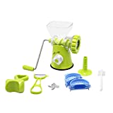 Huanyu Household Manual Enema Machine Meat Grinder Hand-rolling Sausage Machine Meat Mincer for meat, pepper, peanut, cookies, ect (with Accessory B)