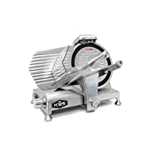 KWS Metal Collection Commercial 320W 10-Inch Meat Slicer MS-10DT Anodized Aluminum Base with Teflon Blade + Blade Removal Tool, Frozen Meat/ Cheese/ Food Slicer Quiet Commercial and Home Use