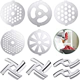 9 Pieces Meat Grinder Blades Meat Grinder Plate Discs Stainless Steel Food Grinder Accessories for Size 5 Stand Mixer and Meat Grinder