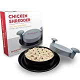 DOMOVOI Chicken Shredder - A Grinder Machine Tool to Mince Various Types of Meat Such as Chicken Breast, Pork, Beef. A time-Saving Shredder with Twist Handles 9.84 x 9.84 x 2.16 inches, Grey