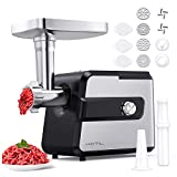 Meat Grinder Electric Sausage Maker Machine 1200W Food Grinder Meat Mincer with Attachments 4 Size Grinding Plates,3 Cleaner Plates,2 Blades,1 Sausage Stuffer Tube & Kubbe Kit for Home Use Heavy Duty