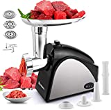 Electric Meat Grinder 2000W, Sausage Grinder with 3 Stainless Steel Grinding Plates and Sausage Stuffing Tubes for Home Use &Commercial