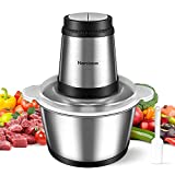 Narcissus Electric Meat Grinder, 500W Professional Food Processor Chopper for Meat Vegetable, 8-Cup 2L Capacity Stainless Steel Bowl, Super Power for Quick Chopping and Mixing, with a Scraper