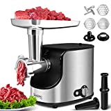 MICHELANGELO Electric Meat Grinder,Food Grinder 3 in 1 Sausage Stuffer Maker,2 Speed Meat Grinder for Home Use with Sausage & Kubbe Kits, 500 Watts Size#10